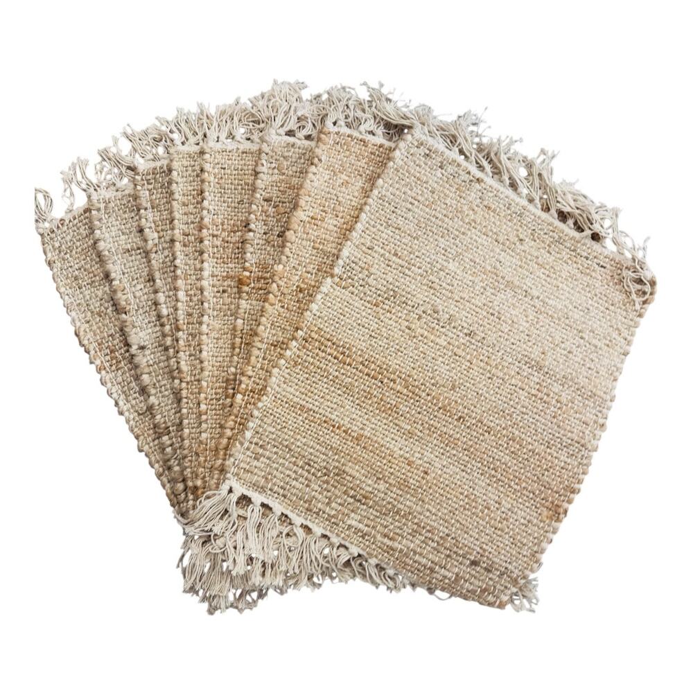 Brand New Haven + Key Boho Neutral Jute Placemats - Set of 4